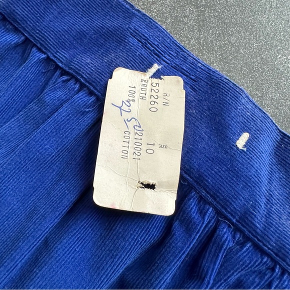 VTG 70s 80s NWT Retro Blue Corduroy 2 Button Midi Maxi Skirt - Picture 6 of 7